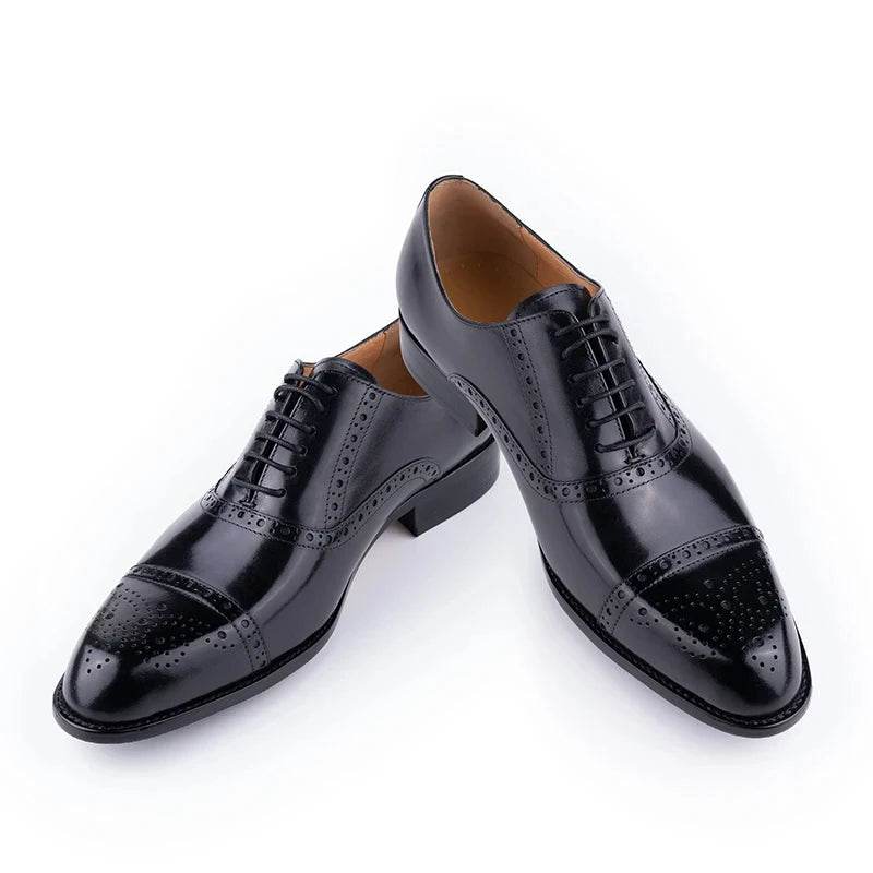 Classic Brogue Shoe Men's Business Suits Matches New Style Genuine Cowhide Handmade Formal Office Wedding Party Mans Dress Shoes - FLORANZANI- Beauté & Santé