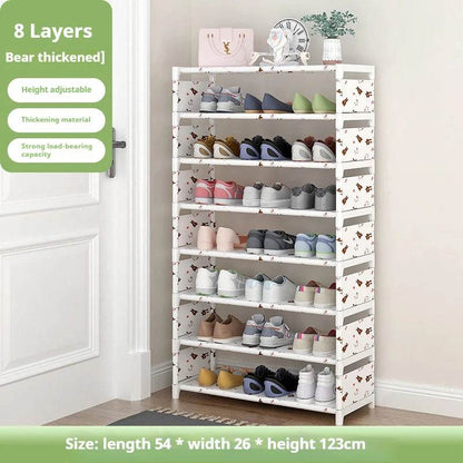 Bear pattern Shoe Rack Furniture Multi-Layer Outside Cover Storage Cabinet Home Indoor Waterproof Protective Organize shoe rack - FLORANZANI- Beauté & Santé