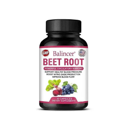 Beetroot Capsules Organic Beetroot Powder Extract + Black Pepper Nitric Oxide Production Blood Circulation Blood Pressure Health - FLORANZANI- Beauté & Santé