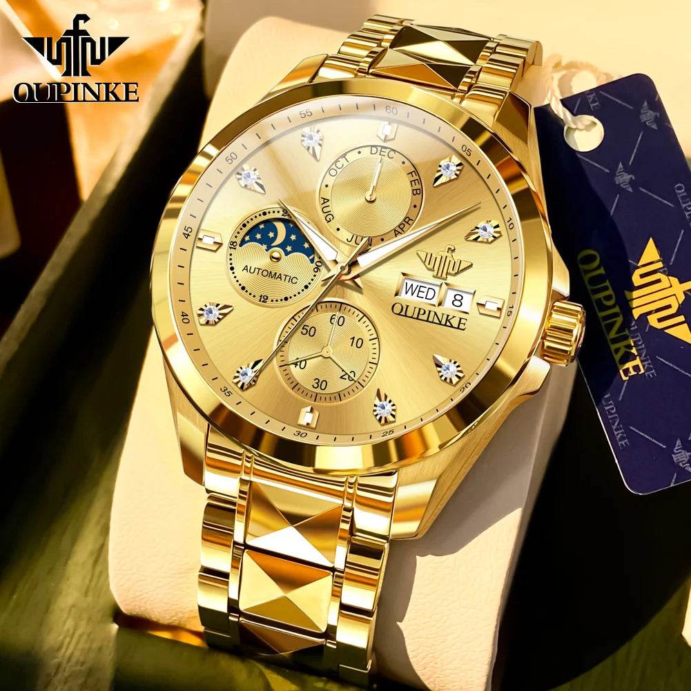 OUPINKE 3298 Mens Watch Original Automatic Mechanical Multifunctional Watch 50M Reloj Waterproof Luminous Watches Luxury Men - FLORANZANI- Beauté & Santé