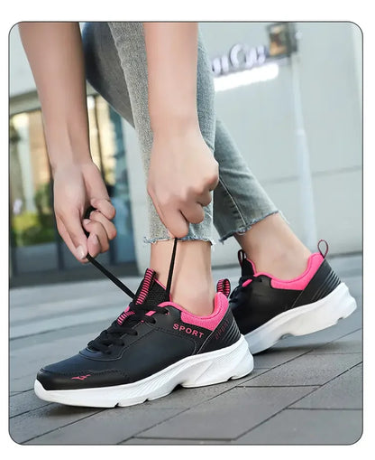 Women's Casual Shoes Breathable Walking Strap Flat Shoes Sports Tennis Women's White and Black Casual Training Shoes New 2024