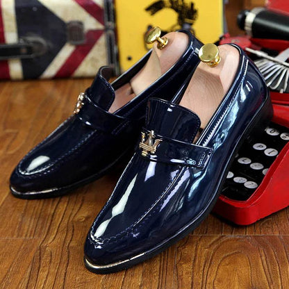 2024 New Fashion Red Men's Social Shoe Casual Glitter Leather Loafers Shoes for Men Slip-on Pointed Toe Dress Shoes Men Footwear - FLORANZANI- Beauté & Santé