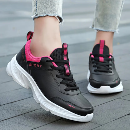 Women's Casual Shoes Breathable Walking Strap Flat Shoes Sports Tennis Women's White and Black Casual Training Shoes New 2024