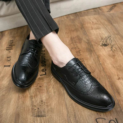 Designer Business Oxfords Formal Wedding Mens Derby Italian Original Crocodile Leather Dress Office Loafers Casual Shoes for Men - FLORANZANI- Beauté & Santé