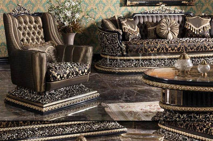 European style solid wood carved combination sofa French villa high-end custom new fabric sofa luxury furniture - FLORANZANI- Beauté & Santé