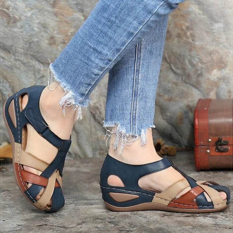 Women's Sandals Soft Wedge Heels Sandals 2025 Summer Shoes Woman Low Platform Sandalias De Mujer Mix Color Summer Sandals Female - FLORANZANI- Beauté & Santé