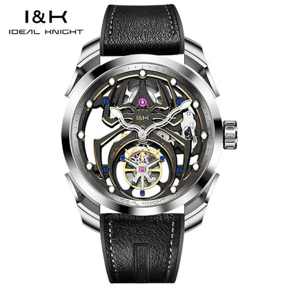 IDEAL KNIGHT 6802 Men's Watch Luxury Hollow Spider Design Tourbillon Automatic Mechanical Men Watch High end Fashion Brand Watch - FLORANZANI- Beauté & Santé