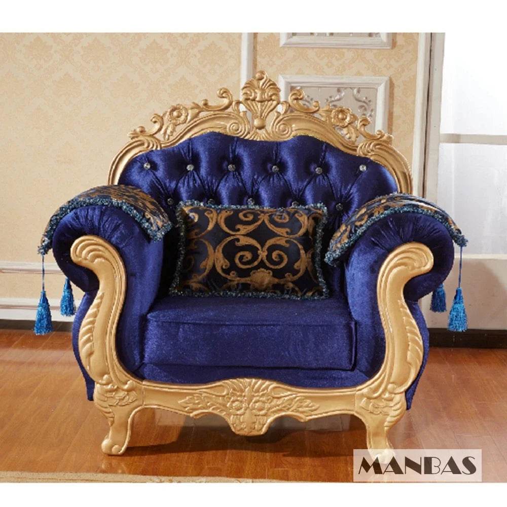 MINGDIBAO European Fabric Sofa With Gold Carving Solid Wood Frame, Luxurious Large Unit Living Room Cloth Couch Villa Furniture - FLORANZANI- Beauté & Santé