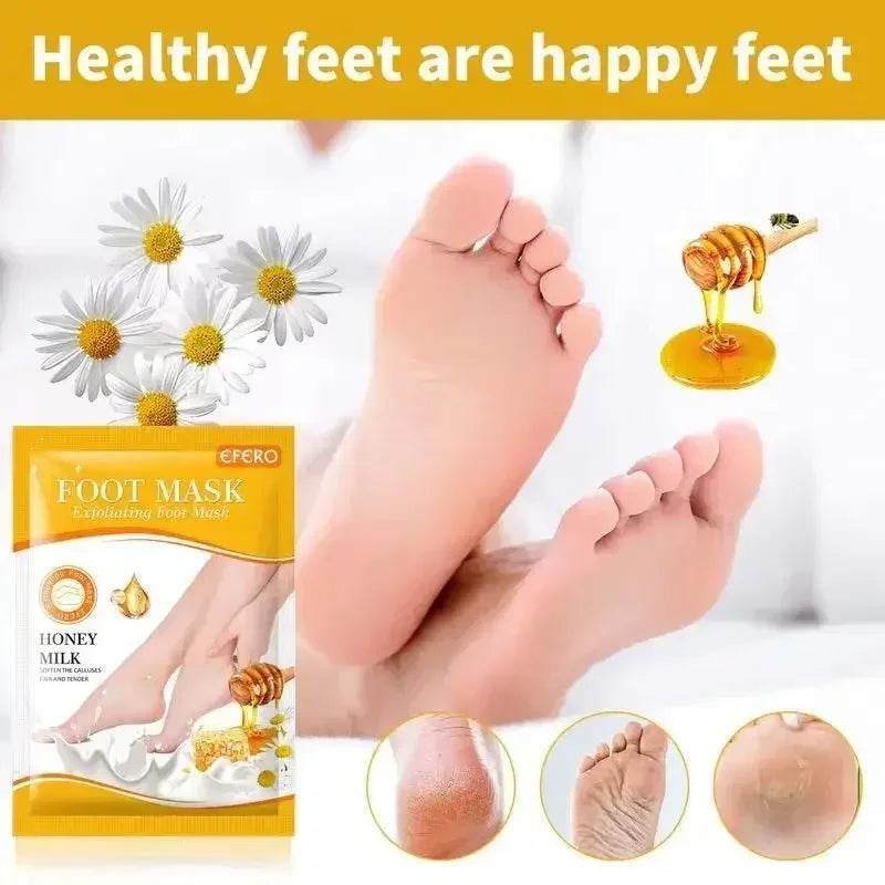 1 Pag = 1 Pair Honey Foot Mask For Remove Dead Skin Calluses Exfoliating Foot Mask Feet Cream Whitening Foot Spa Skin Care Tool - FLORANZANI- Beauté & Santé