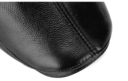 Men's outdoor leather hat winter Berets male warm Ear protection cap 100% genuine leather dad hat wholesale Leisure - FLORANZANI- Beauté & Santé