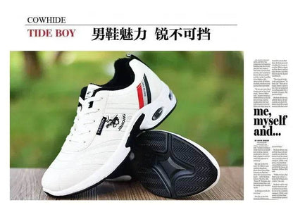 PU Leather Men Sneakers Breathable Men Casual Shoes Arrival Wedges Men Vulcanized Shoes Non-Slip Male Board Shoes Кроссовки - FLORANZANI- Beauté & Santé