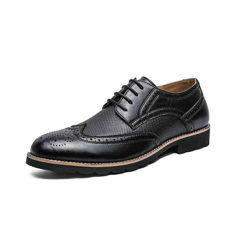 Handmade Oxford Shoes for Men Wingtip Leather Brogue Men's Dress Shoes Classic Business Formal Shoes Male Calfskin Leather Shoe - FLORANZANI- Beauté & Santé