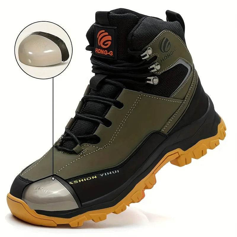 Rotary Buckle Men Work Boots Safety Steel Toe Safety Shoes Indestructible Shoes Anti-smash Puncture-Proof Work Shoes 38-47 - FLORANZANI- Beauté & Santé