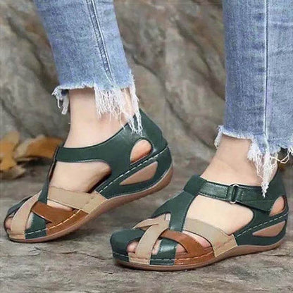 Women's Sandals Soft Wedge Heels Sandals 2025 Summer Shoes Woman Low Platform Sandalias De Mujer Mix Color Summer Sandals Female - FLORANZANI- Beauté & Santé