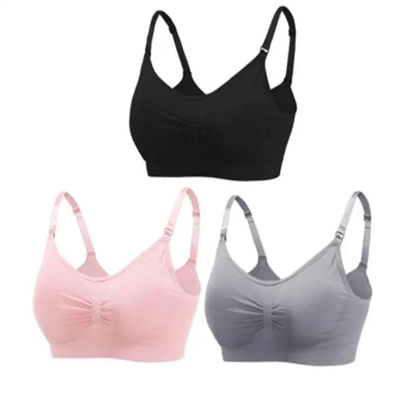 3pcs/Set High Quality Maternity Nursing Bras Cotton Breastfeeding Pregnant Underwear Seamless Large Size Breathable Bra Push Up - FLORANZANI- Beauté & Santé