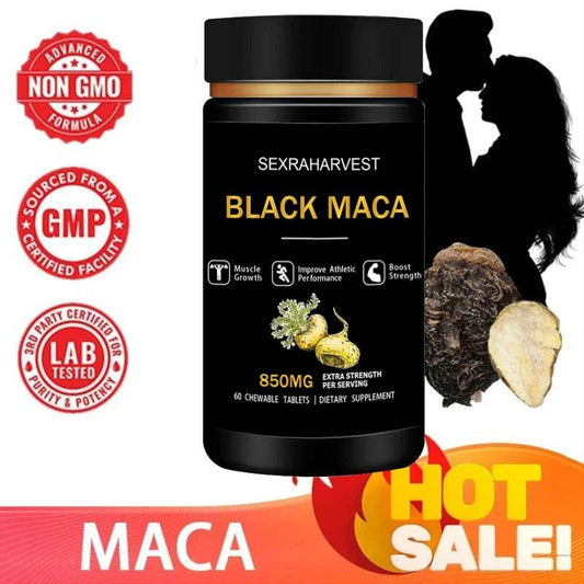 Powerful Black Maca Booster for Men and Women,Maca Pill Supplements for Health, Energy, Endurance, Muscle Mass,Maca Root Capsule - FLORANZANI- Beauté & Santé