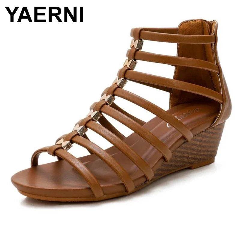 YAERNI Summer New Women Shoes Fashion Casual Outdoor Beach Slippers Comfortable Flat Bottomed Toe Women Sandals Plus Size - FLORANZANI- Beauté & Santé