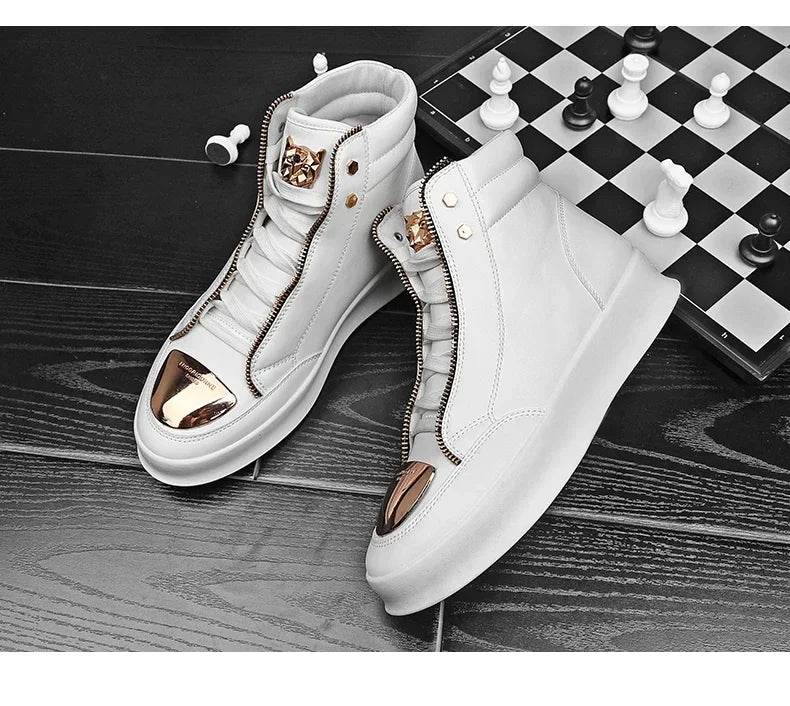 High Top Casual Shoes Men Sneakers 2024 Fashion Skateboard Shoes Leopard Platform Shoe Sport Training Shoes Men's Ankle Boots - FLORANZANI- Beauté & Santé