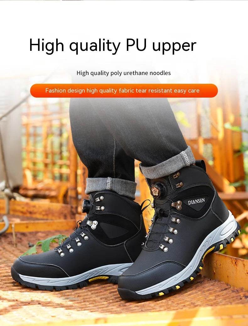 Breathable Sport Work Shoes Men Shoes Steel Toe Safety Boots Men's Work Sneaker Rotated Button Easy Wear Work Safety Boots - FLORANZANI- Beauté & Santé