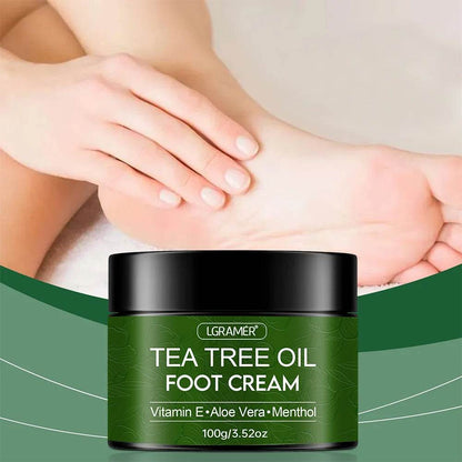 Tea Tree Oil Foot Cream Improves Skin Roughness Softens Cracked Feet Exfoliating Daily Foot Care Solution Lasting Moisturization - FLORANZANI- Beauté & Santé