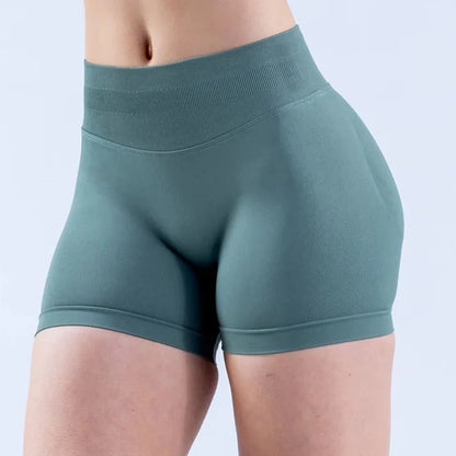 Epligg Damen-Fitness-Sport-Shorts, 11,4 cm, mit Logo, Gym-Shorts, geripptes Band, Workout, Scrunch Butt, Yoga, Booty, Laufshorts