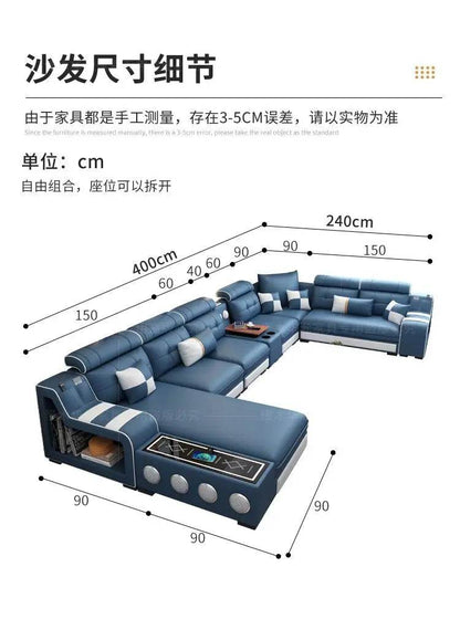 The new U-shaped living room is simple, fashionable, large and small, multi-function non-washing cloth sofa. - FLORANZANI- Beauté & Santé