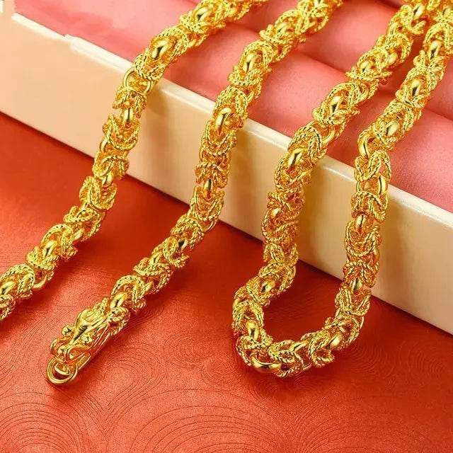 Mens and womens 18K gold necklace AU750 ball chain transfer domineering jewelry boss chain free shipping with certificate - FLORANZANI- Beauté & Santé