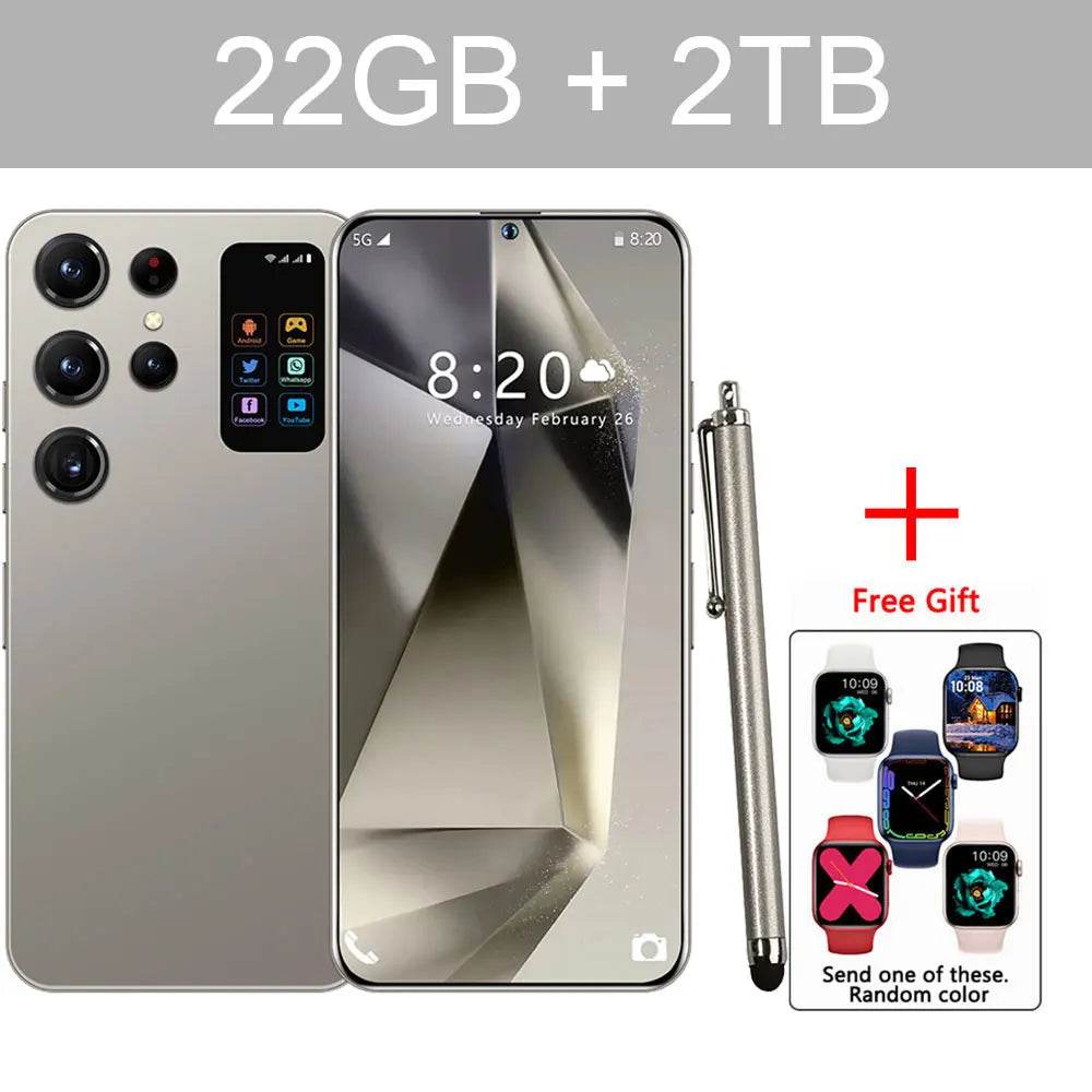 2025 S24 Ultra Original 5G Smartphone 7.3HD Cellphones Dual SIM Card Cell Phone 7800mAh Android 14 Global Version Mobile Phones - FLORANZANI- Beauté & Santé