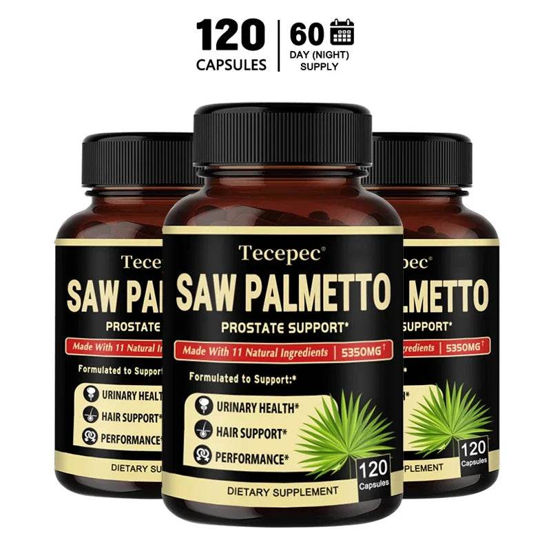 Saw Palmetto Capsules - Men's Prostate Health, Reduce Urinary Frequency, Promote Hair Growth - FLORANZANI- Beauté & Santé