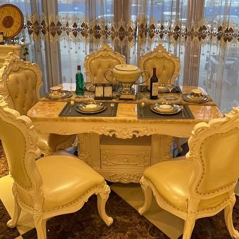 Luxury Design Dining Table Modern European Marble Restaurant Dining Table Center Kitchen Mesas De Comedor Home Furniture - FLORANZANI- Beauté & Santé