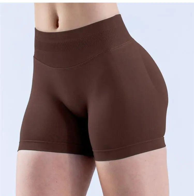 Epligg Women Fitness Sports Shorts 4.5" With logo Gym Shorts Low Ribbed Band Workout Scrunch Butt Yoga Booty Running Short Pants - FLORANZANI- Beauté & Santé