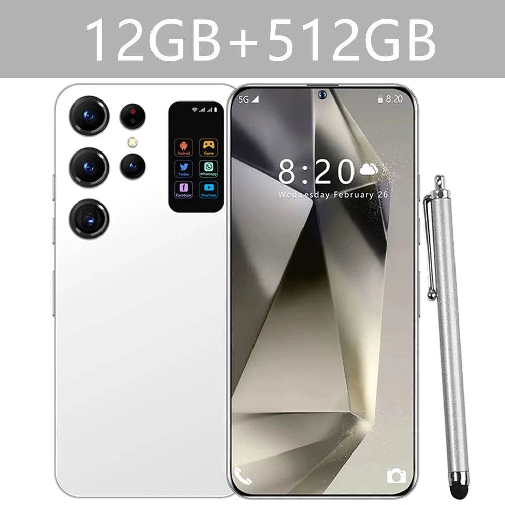 2025 S24 Ultra Original 5G Smartphone 7.3HD Cellphones Dual SIM Card Cell Phone 7800mAh Android 14 Global Version Mobile Phones - FLORANZANI- Beauté & Santé