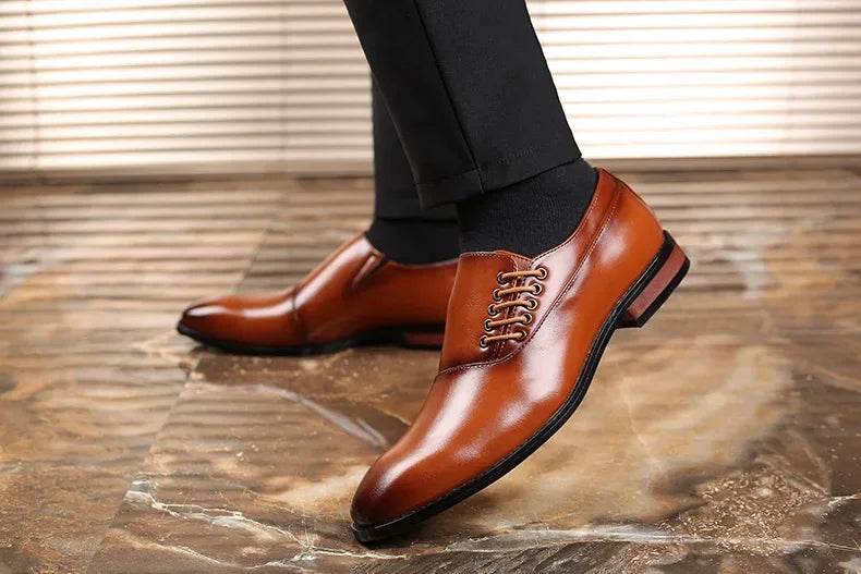 Business Dress Men Shoes Square Toe Leather Party Wedding Shoes Men Quality Gentleman Shoess 48 Casual Man Office Shoes 2024 - FLORANZANI- Beauté & Santé