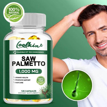 Saw Palmetto Capsules, Fatty Acids and Essential Nutrients From Saw Palmetto Berries Men's Health Support Non-GMO - FLORANZANI- Beauté & Santé