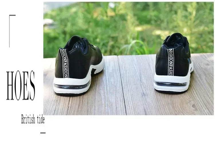 PU Leather Men Sneakers Breathable Men Casual Shoes Arrival Wedges Men Vulcanized Shoes Non-Slip Male Board Shoes Кроссовки - FLORANZANI- Beauté & Santé