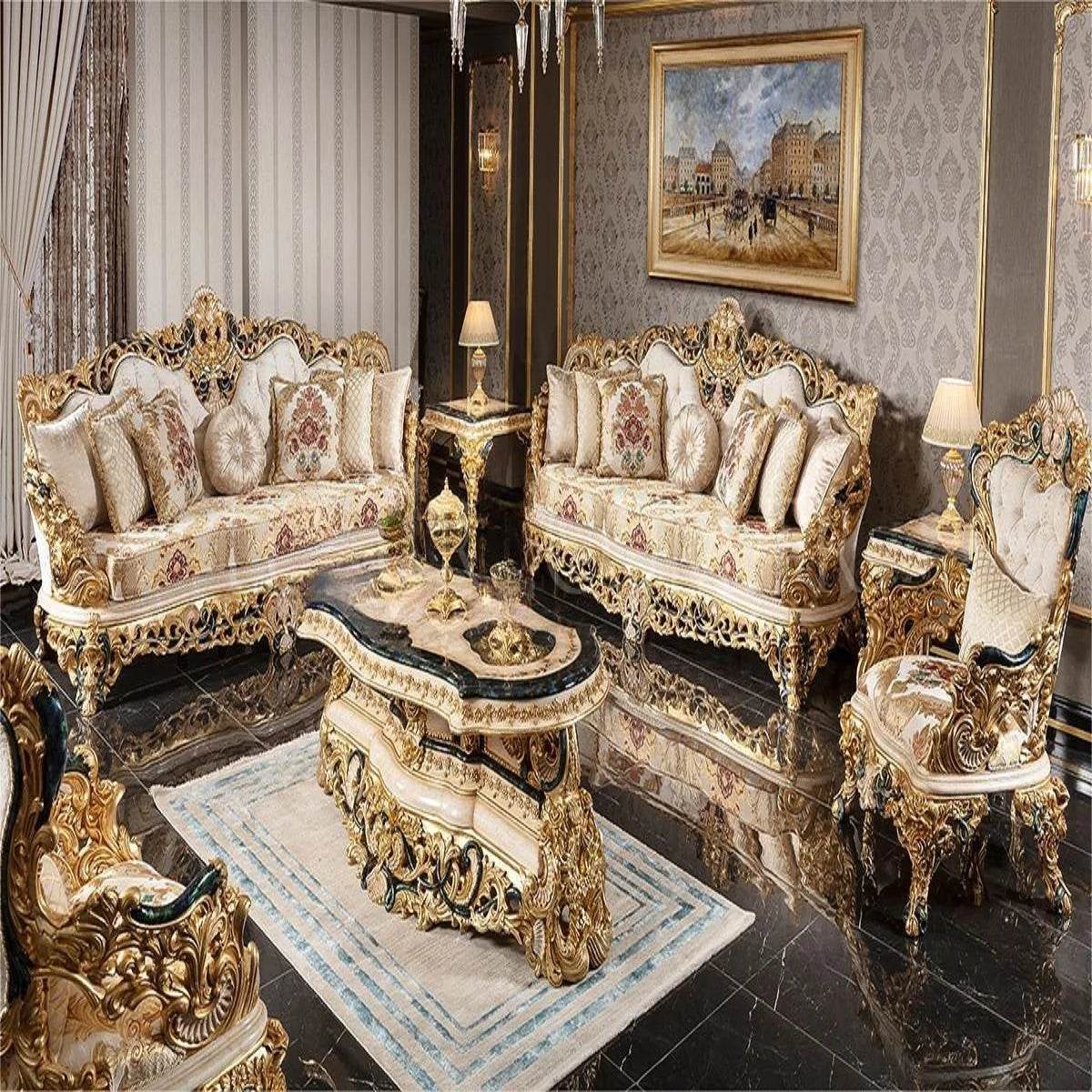 French court classical furniture Renaissance art solid wood carved villa luxury bespoke European sofa - FLORANZANI- Beauté & Santé