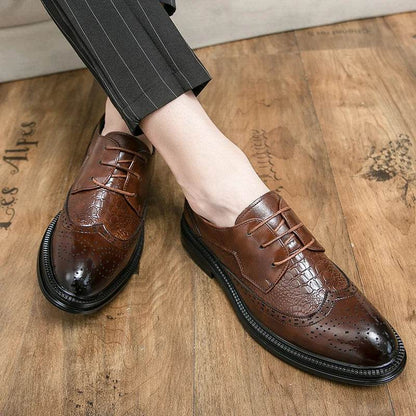 Designer Business Oxfords Formal Wedding Mens Derby Italian Original Crocodile Leather Dress Office Loafers Casual Shoes for Men - FLORANZANI- Beauté & Santé