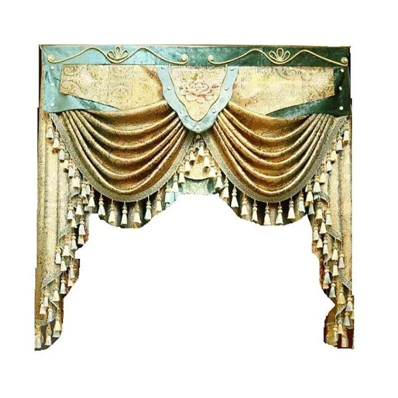 Gold Gilded Embroidered Hollowed Out Velvet Curtains for Living Room Bedroom Partition Curtains Customized Villa Valance Tube - FLORANZANI- Beauté & Santé