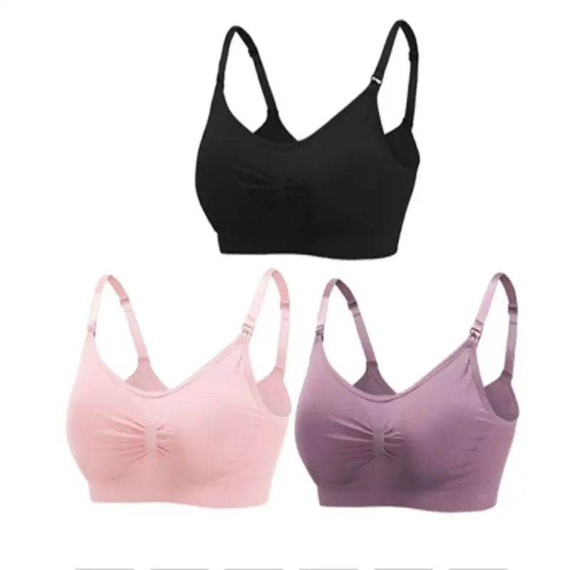 3pcs/Set High Quality Maternity Nursing Bras Cotton Breastfeeding Pregnant Underwear Seamless Large Size Breathable Bra Push Up - FLORANZANI- Beauté & Santé