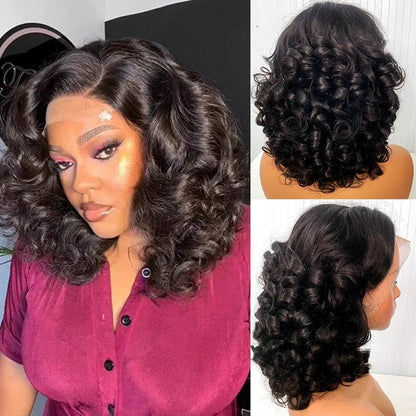 12A Raw Donor Human Hair Wigs 13x4 HD Lace Frontal 250% Density Unprocessed Vietnamese Double Drown Bouncy Wave Lace Frontal Wig - FLORANZANI- Beauté & Santé