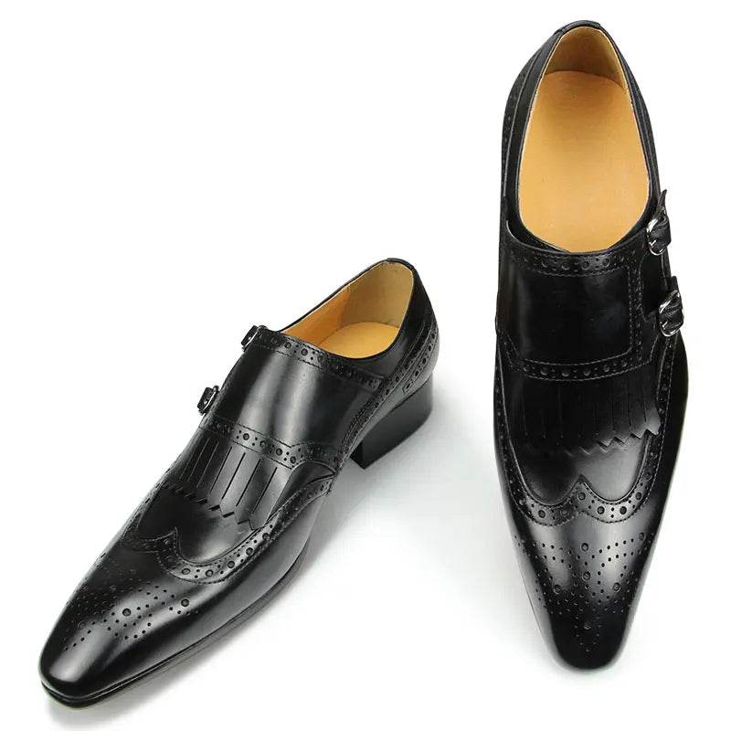 Luxury Leather Shoes New Top Layer Cowhide Pointed Toe British Business Formal Men's Leather Shoes Wedding Shoes Office Shoes - FLORANZANI- Beauté & Santé