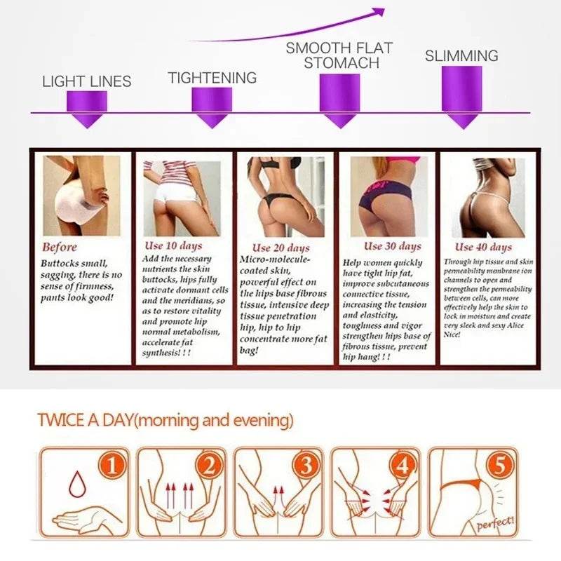 Buttock Enlarge Butt Enhancement Essential Oil Butt Lift Up Firming Big Hip Enhance Cream Butt Breast Plump Growth Sexy BodyCare - FLORANZANI- Beauté & Santé