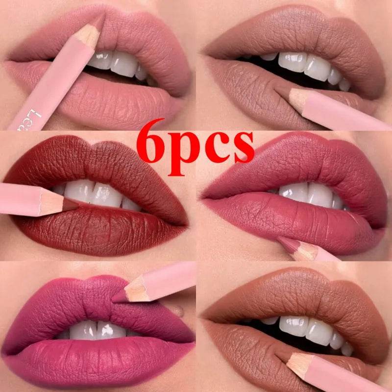 12Color Matte Lipliner Pink Lip Liner Pencil Waterproof Plumping Stain Lipstick Natural Nude Outline Lips Contour Makeup girl - FLORANZANI- Beauté & Santé