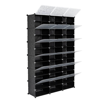 12-Tier Portable 72 Pair Shoe Rack Organizer 36 Grids Tower Shelf Storage Cabinet Stand Expandable for Heels - FLORANZANI- Beauté & Santé