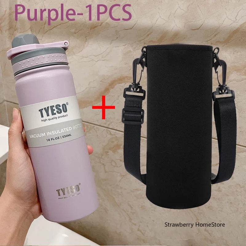 Tyeso 530/750ML Stainless Steel Thermos Bottle Portable Outdoor Sport Water Cup Keeps Cold and Heat High Capacity Thermos Bottle - FLORANZANI- Beauté & Santé