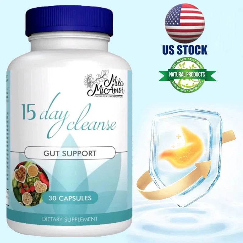 Gut & Colon Support 15 Day Cleanse Colon Cleansing Capsules - Promotes Digestive Health and Overall Well-Being - FLORANZANI- Beauté & Santé