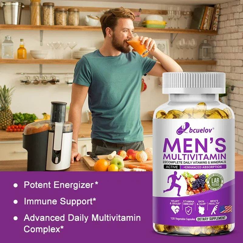 Men's Daily Multivitamin - 22 Vitamins & Minerals, Dietary Supplement for Immunity, Energy, Digestion, Skin, and Overall Health - FLORANZANI- Beauté & Santé