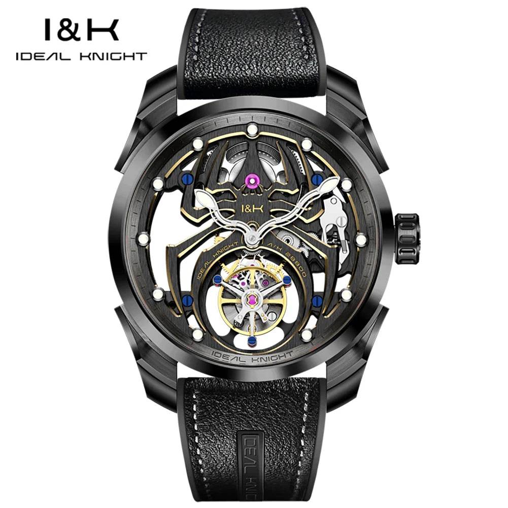 IDEAL KNIGHT 6802 Men's Watch Luxury Hollow Spider Design Tourbillon Automatic Mechanical Men Watch High end Fashion Brand Watch - FLORANZANI- Beauté & Santé