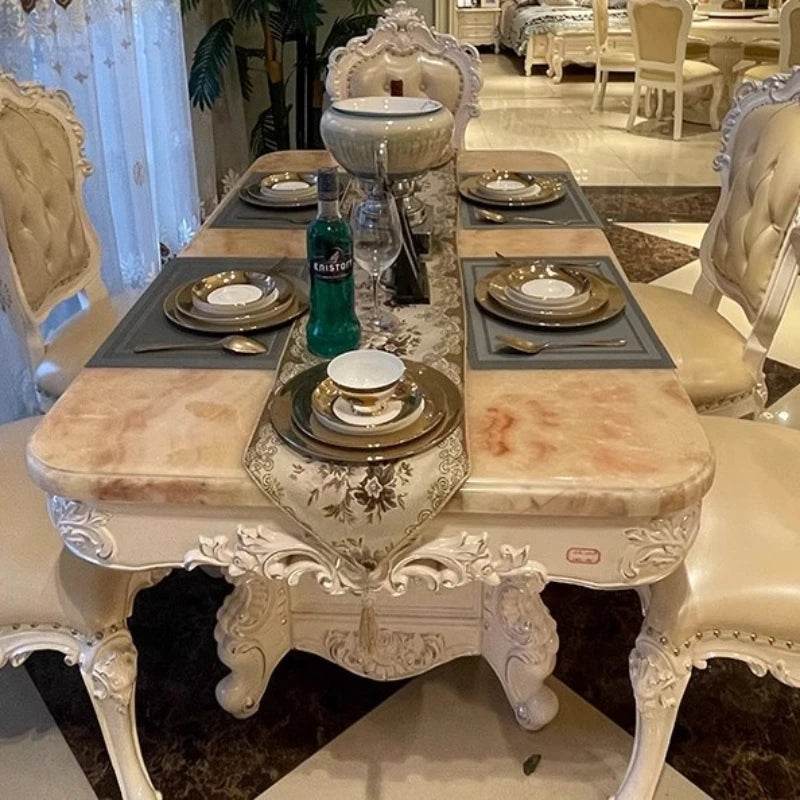 Luxury Design Dining Table Modern European Marble Restaurant Dining Table Center Kitchen Mesas De Comedor Home Furniture - FLORANZANI- Beauté & Santé