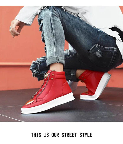 High Top Casual Shoes Men Sneakers 2024 Fashion Skateboard Shoes Leopard Platform Shoe Sport Training Shoes Men's Ankle Boots - FLORANZANI- Beauté & Santé